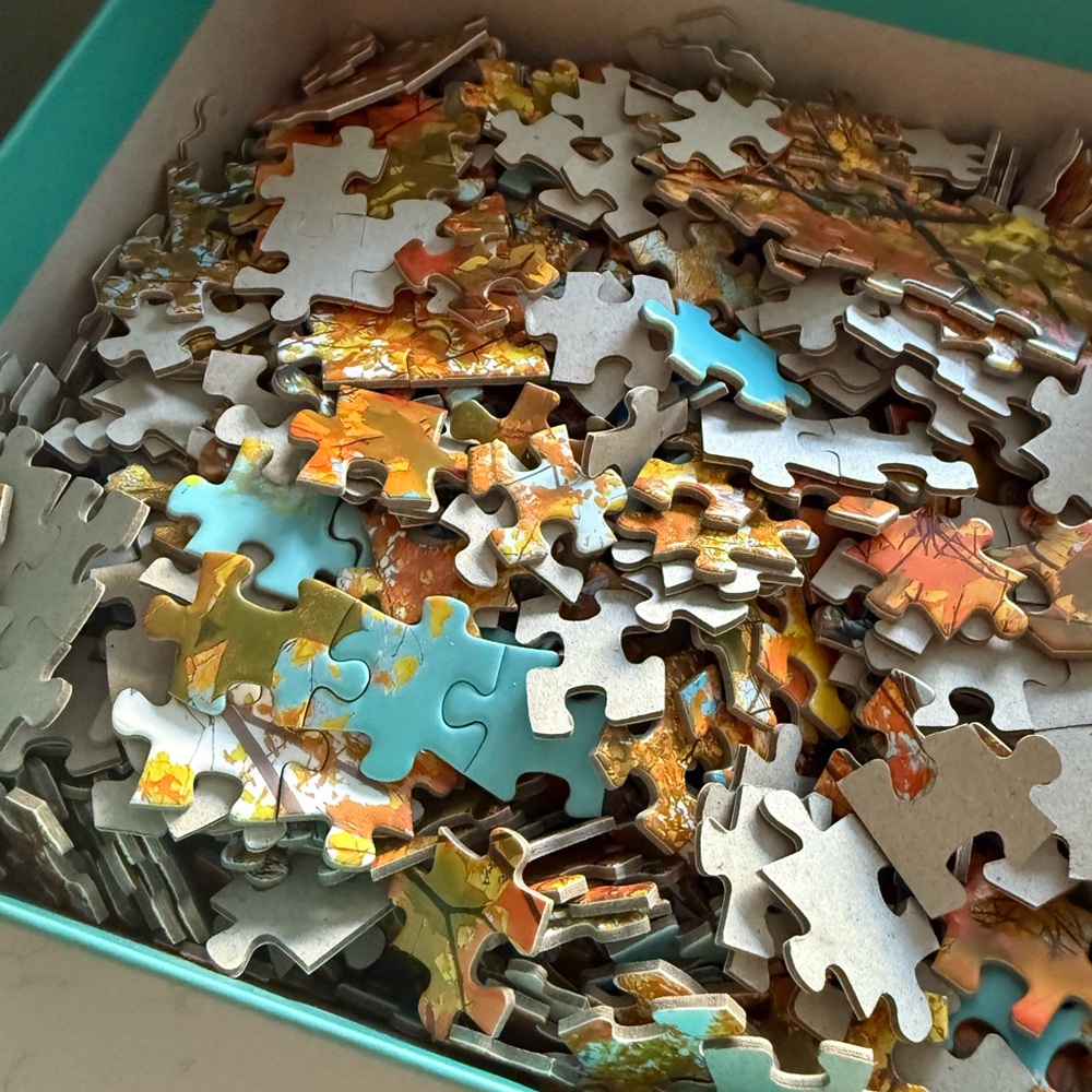 hNCL Heart 1000 Piece Jigsaw Puzzle – Autumn Trees & Sky, 72x52cm, Complete - Picture 5 of 5